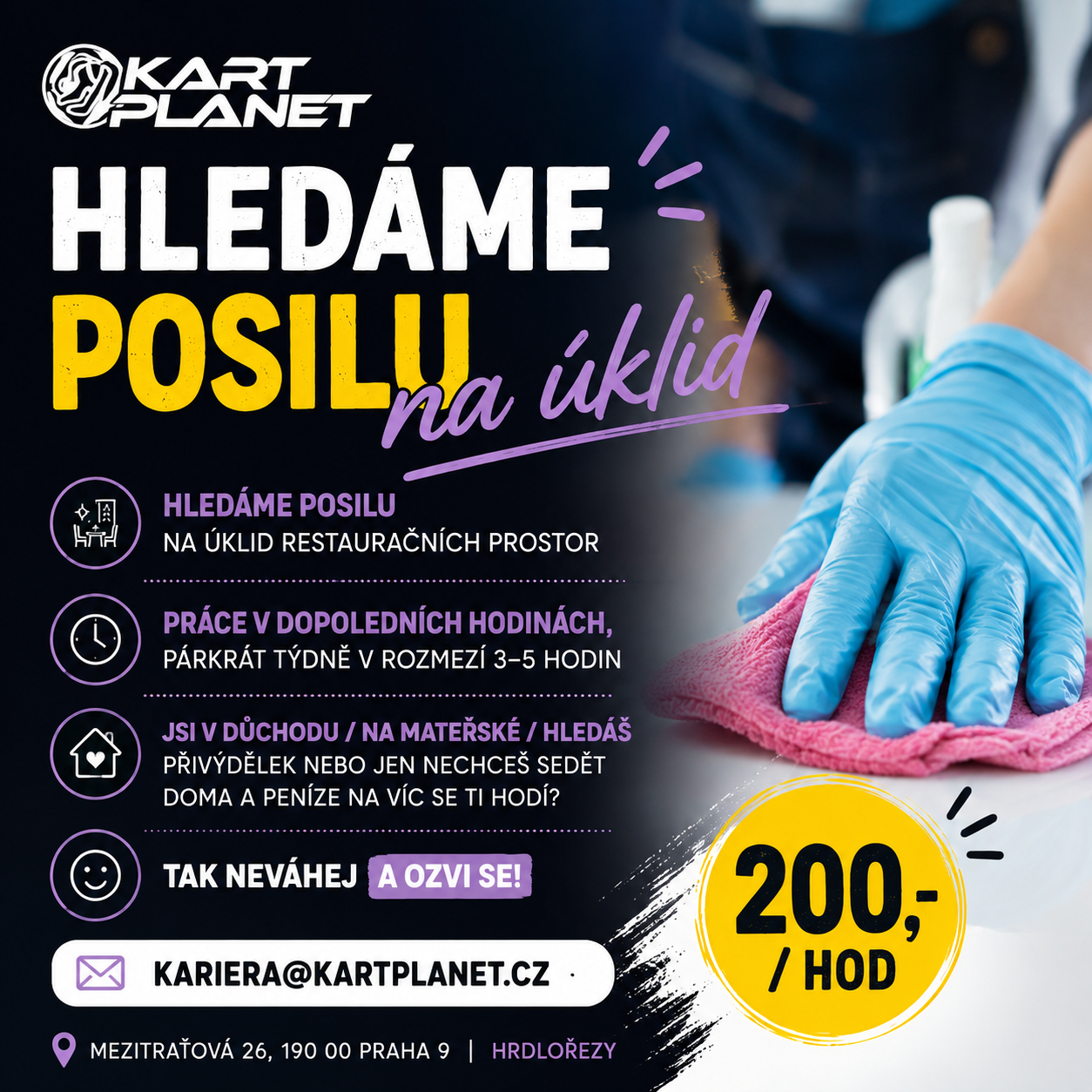 HLEDÁME POSILU NA ÚKLID